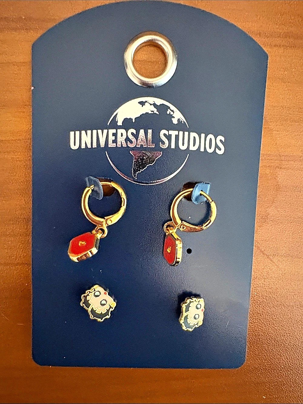 Universal Studios Betty Boop Earring Set Gold & Red Earring Set